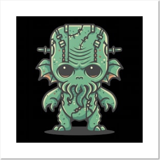 FrankenCthulhu, funny and cute Frankenstein Cthulhu Posters and Art